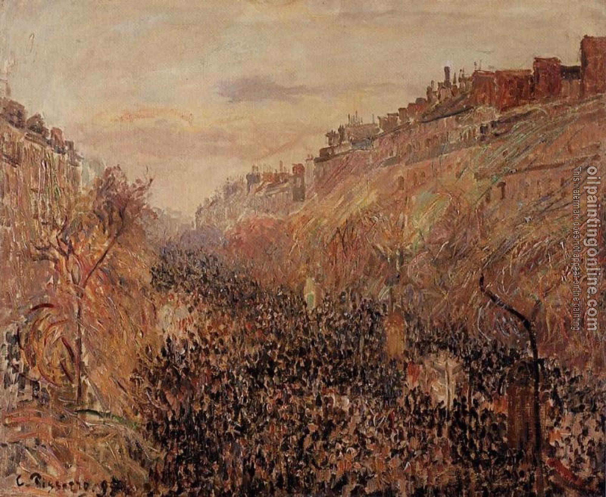 Pissarro, Camille - Mardi-Gras, Sunset, Boulevard Montmartre